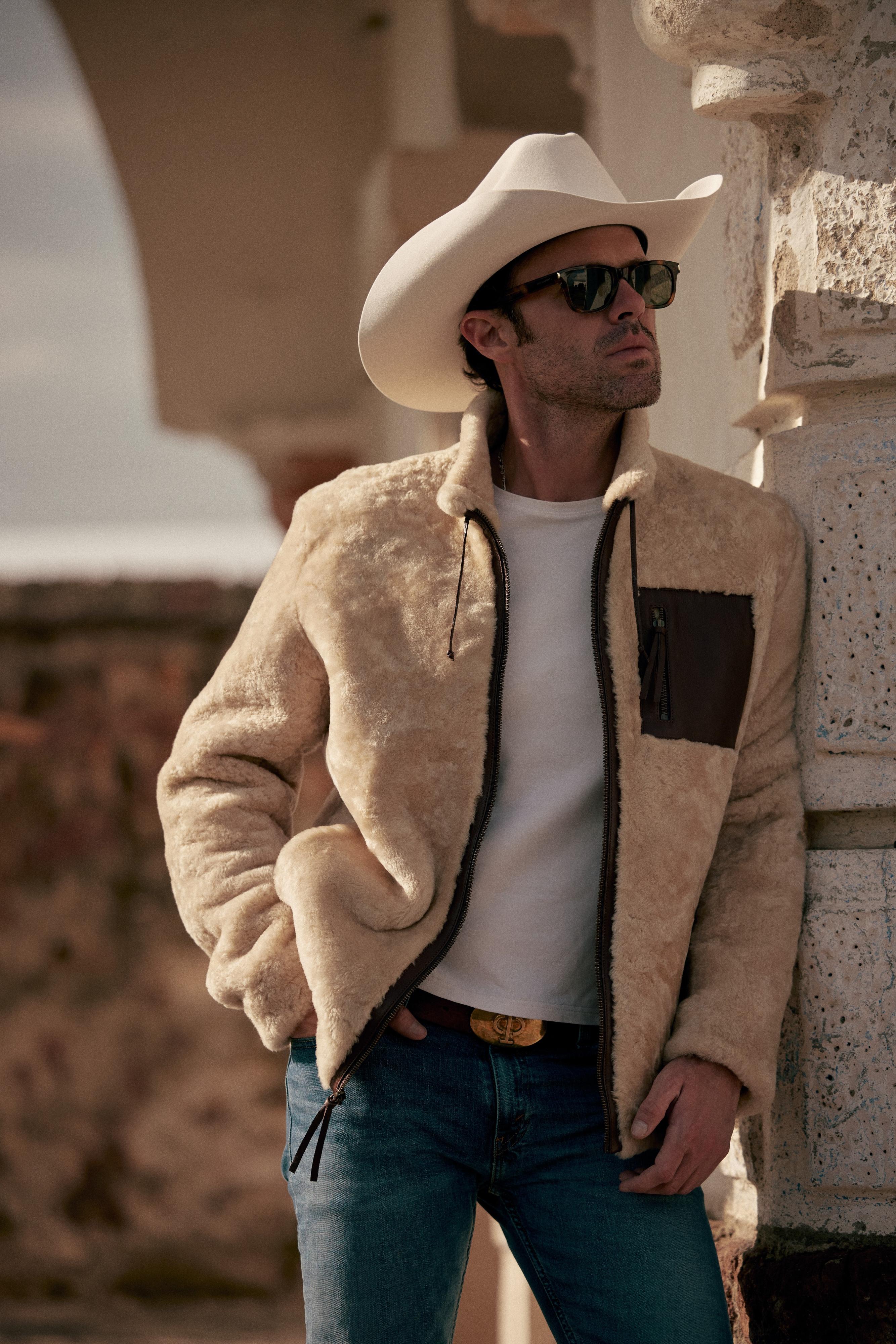 chamarra shearling crema